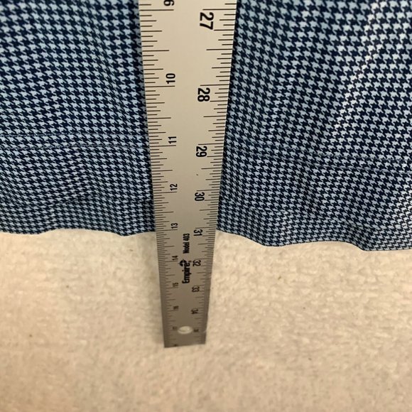 FJ Footjoy Polo Shirt Men's Medium Blue Houndstooth Stretch‎ Collared Golf 8199 - Picture 5 of 8